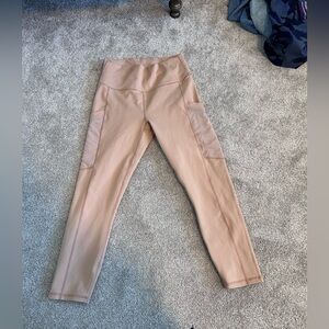 Fabletics Powerhold Peach Mila Mesh Leggings High Rise with Pockets Size Small